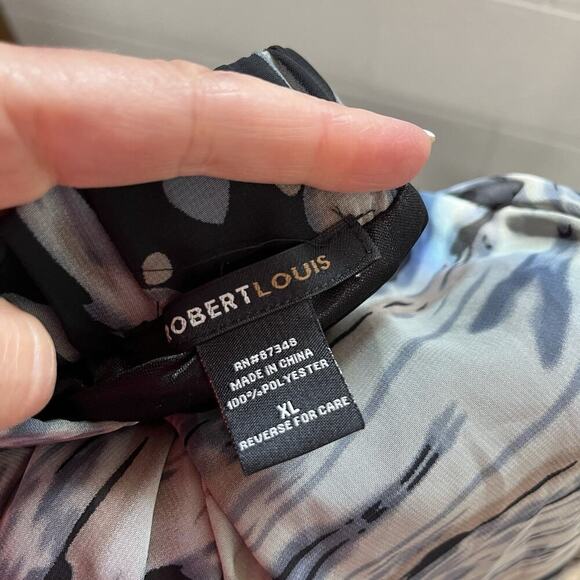 Robert Louis Skirt size Extra Large Black Gray Sheer A Line Scarf Sheer Boho - Picture 10 of 10